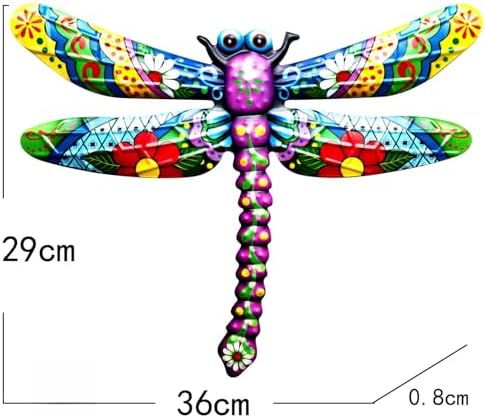GENHAOTHREE Extra Large 4PCS Metal Dragonfly Wall Art Outdoor