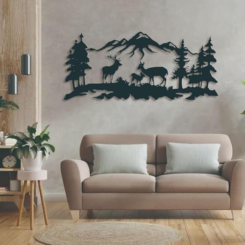 UGJSH Elk Metal Wall Art 47 W x 20 H Black
