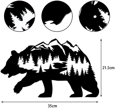 Hotop Metal Bear Wall Art 14x85 Inch Black