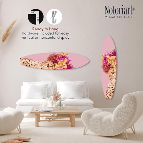 Flower Queen Surfboard Acrylic Wall Art 15x60