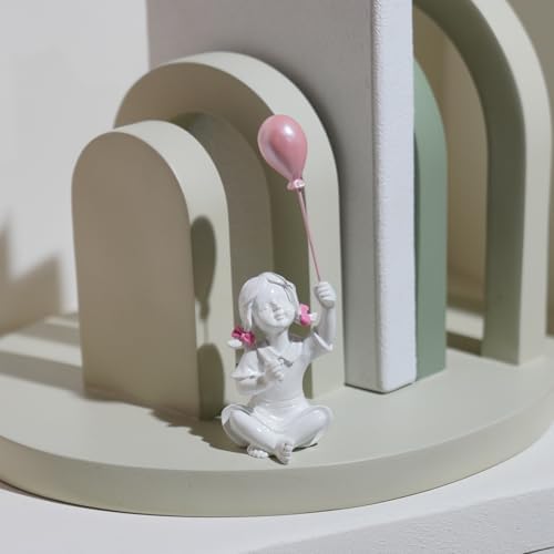 DiliComing Girl with Balloon Statue - Resin Sculpture