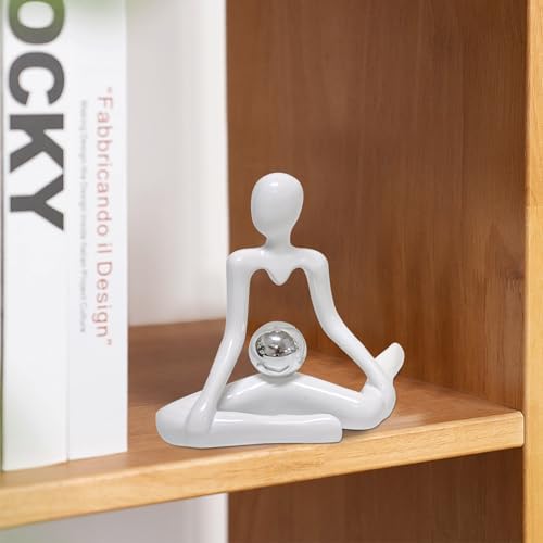 Zerzsy 3pcs Thinker Statue White Decor Abstract Art Sculpture