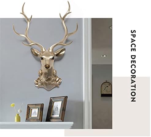 Gold Deer Head Wall Sculpture by YYDX