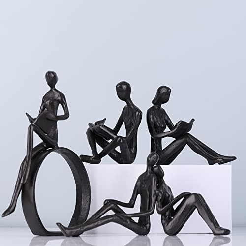 GAOSHENG Small Iron Bookend Abstract Thinker Statue Home Decor