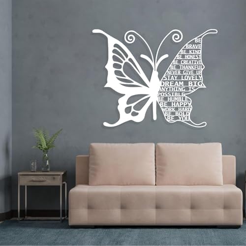 Cadeali Metal Butterfly Wall Art with Quotes