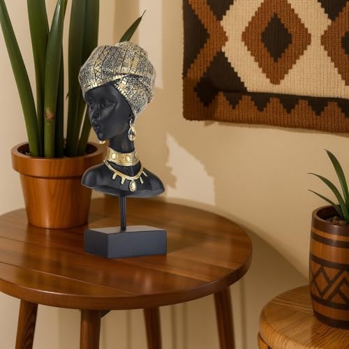 African Art Tribal Lady Statue Home Decor Accent