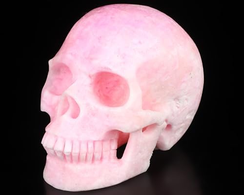 Skullis Pink Aragonite Crystal Skull Sculpture