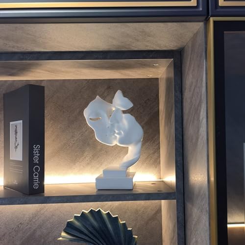 Elegant Couples Kiss Sculpture Abstract Art Decor