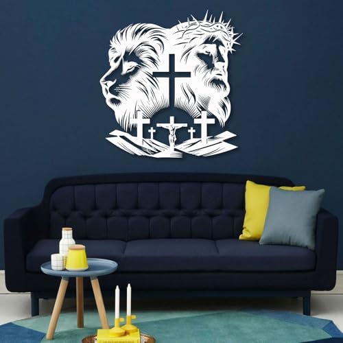 Haass Jesus and Lion Metal Wall Decor 19x18in