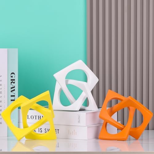 Modern Geometric White Knot Sculpture Statue Decor