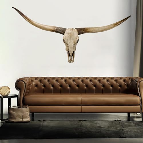 SvRite 70 Inch Long Horn Cow Skull Wall Decor