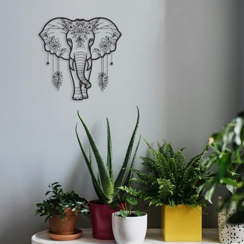 Rajukit Metal Elephant Wall Decor