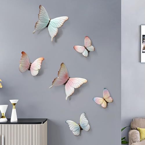 TERCAN 4Pcs Metal Butterfly Wall Decor Pink