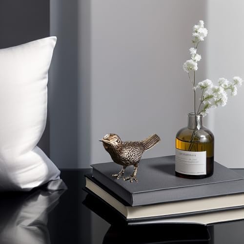GIB Small Bird Statue Home Decor Brass Figurine