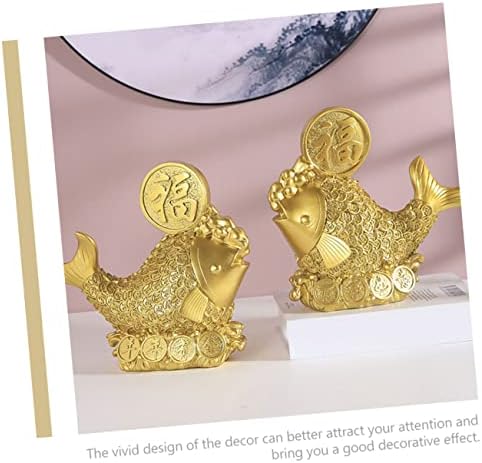 Healifty Resin Goldfish Decorative Figurine for Home and Office