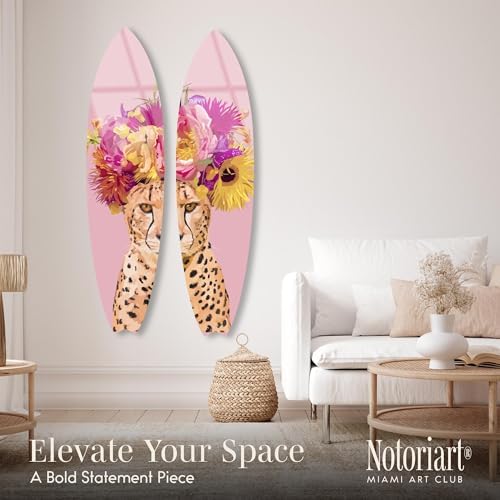 Flower Queen Surfboard Acrylic Wall Art 15 x 60