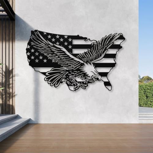 Cadeali Eagle Wall Art Metal - Gold 35x22 Inch
