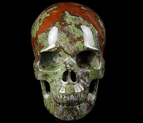 Skullis Dragon Blood Jasper Crystal Skull Sculpture