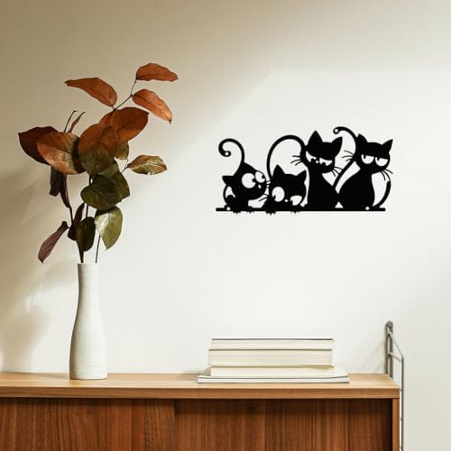 ACRNIGHEET Black Cat Wall Art Decor Sculpture