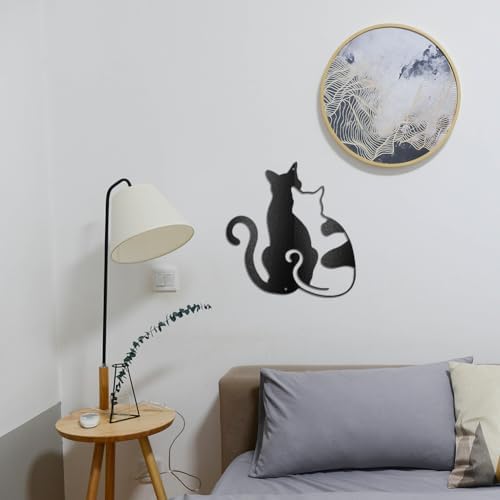 WADORN Metal Cat Wall Sculpture Decor