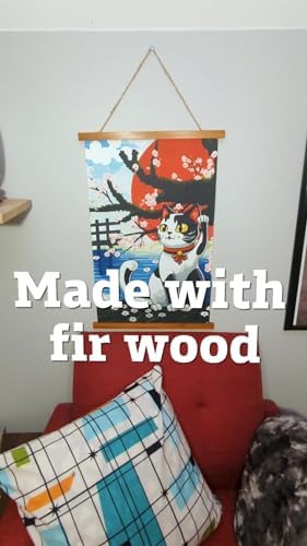 Japanese Waving Cat Wall Scroll Art 16x24 Inches