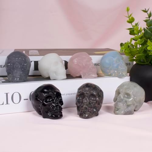 2 Inch Black Obsidian Crystal Skull Statue Spiritual Decor