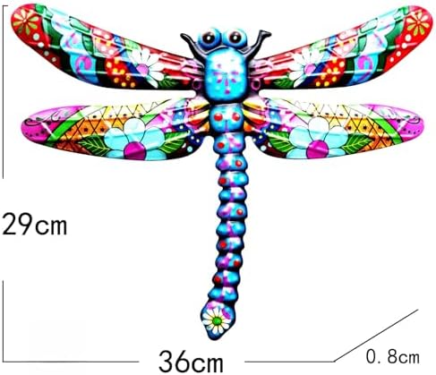 GENHAOTHREE Extra Large 4PCS Metal Dragonfly Wall Art Outdoor