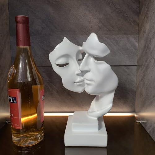 Elegant Couples Kiss Sculpture Abstract Art Decor