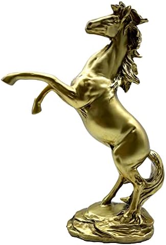 FUNSXBUG Gold Horse Statue Figurines - Resin Sculpture