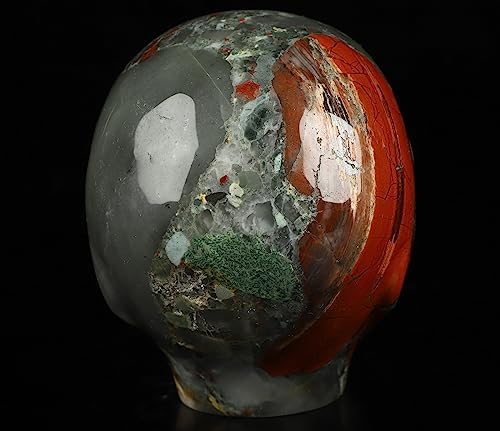 Skullis 41 Inch African Bloodstone Crystal Skull Statue