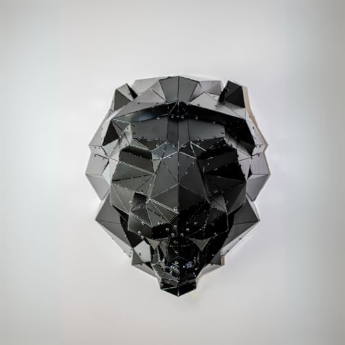 Roaring Lion Head 3D Wall Art - Modern Metal Sculpture