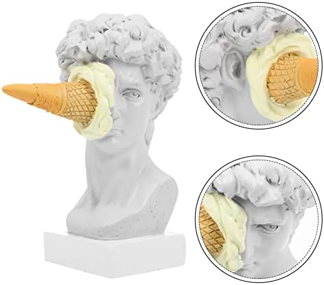 Greek David Head Ice Cream Resin Statue - Home Office Decor