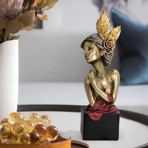 Leekung Gold Women Bust Statue for Home Decor