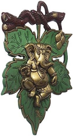 Dancing Golden Lord Ganesha Metal Wall Hanging Decor