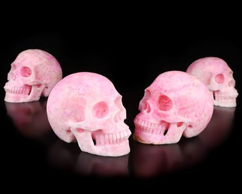 Skullis Pink Aragonite Crystal Skull Sculpture