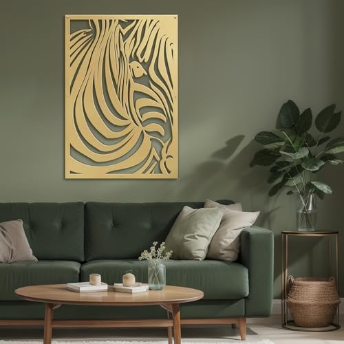 SIGNLEADER 18 Gold Zebra Wall Art Sculpture