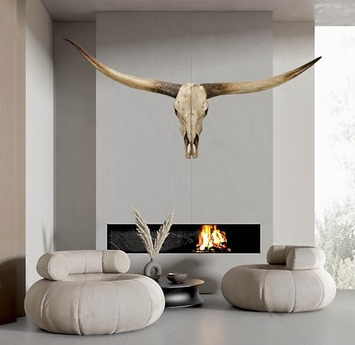 SvRite 70 Inch Long Horn Cow Skull Wall Decor