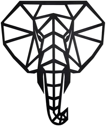 Ecqizer Elephant Wall Art - Modern Home Decor Sculptures Black