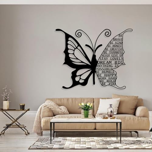 Cadeali Metal Butterfly Wall Art with Quotes