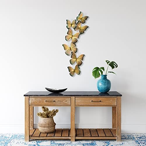 TI Design Butterflies Gold Teal Wall Sculpture