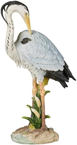 Touch of Class Poised Heron Table Sculpture Blue