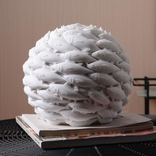 HAUCOZE Fish Statue Ocean Sculpture Modern Home Decor