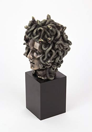 Veronese Design Medusa Head Statue on Plinth