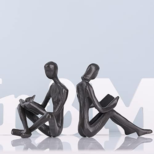 GAOSHENG Small Iron Bookend Abstract Thinker Statue Home Decor