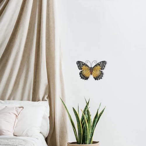 ULTNICE Yellow Iron Butterfly Wall Decor