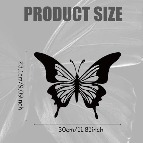 Heoclao Butterfly Metal Wall Sculpture 1 Pc Black
