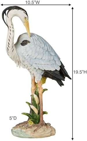 Touch of Class Poised Heron Table Sculpture Blue