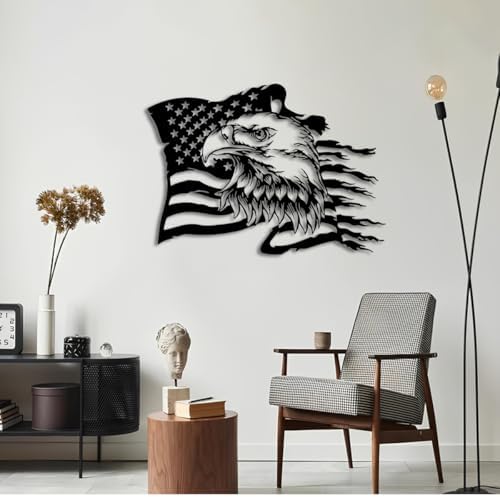 MOSHPY Patriotic Eagle Wall Art for Home Decor