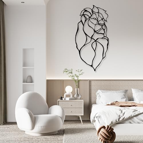 Fayholy Abstract Lines Lion Head Metal Wall Art