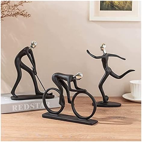 ALDEPO Black Golfer Statue Sculpture Decor Figurine Art Resin Figurine